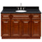 Brown Bathroom Vanity 48", Absolute Black Granite Top, Faucet LB7B AB498-48GN-7B