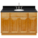 Brown Bathroom Vanity 48", Absolute Black Granite Top, Faucet LB7B AB498-48RC-7B