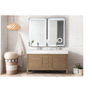 James Martin Linear 59" Double Vanity Whitewashed Walnut with Glossy White Composite Top 210-V59D-WW-GW