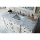 James Martin Bristol 60" Single Vanity Bright White with 3 cm Carrara Marble Top 157-V60S-BW-3CAR