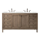 James Martin Chicago 60" Double Vanity Whitewashed Walnut with 3 cm Eternal Serena Quartz Top 305-V60D-WWW-3ESR