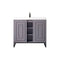 James Martin Alicante' 39.5" Single Vanity Cabinet Gray Smoke Matte Black with White Glossy Composite Countertop E110V39.5GSMMBKWG