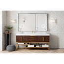 James Martin Columbia 72" Single Vanity Coffee Oak Radiant Gold with Glossy White Composite Top 388-V72S-CFO-RG-GW