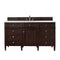 James Martin Brittany 60" Burnished Mahogany Single Vanity with 3 cm Eternal Jasmine Pearl Quartz Top 650-V60S-BNM-3EJP