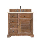 James Martin Savannah 36" Single Vanity Cabinet Driftwood with 3 cm Eternal Marfil Quartz Top 238-104-5511-3EMR