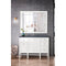 James Martin Addison 48" Single Vanity Cabinet Glossy White with 3 cm Charcoal Soapstone Quartz Top E444-V48-GW-3CSP