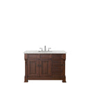 James Martin Brookfield 48" Warm Cherry Single Vanity with 3 cm Eternal Jasmine Pearl Quartz Top 147-114-5286-3EJP