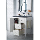 James Martin Copper Cove Encore 30" Single Vanity Bright White with 3 cm Charcoal Soapstone Quartz Top 301-V30-BW-3CSP