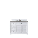 James Martin Savannah 48" Single Vanity Cabinet Bright White with 3 cm Grey Expo Quartz Top 238-104-V48-BW-3GEX