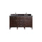 James Martin Brittany 60" Burnished Mahogany Double Vanity with 3 cm Cala Blue Quartz Top 650-V60D-BNM-3CBL