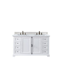 James Martin Providence 60" Bright White Double Vanity with 3 cm Carrara Marble Top 238-105-V60D-BW-3CAR