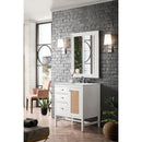 James Martin Addison 30" Single Vanity Cabinet Glossy White with 3 cm Ethereal Noctis Top E444-V30-GW-3ENC