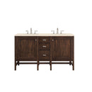 James Martin Addison 60" Double Vanity Cabinet Mid Century Acacia with 3 cm Eternal Marfil Quartz Top E444-V60D-MCA-3EMR