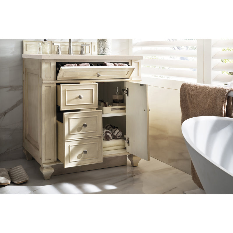 James Martin Bristol 30" Single Vanity Vintage Vanilla with 3 cm Eternal Marfil Quartz Top 157-V30-VV-3EMR