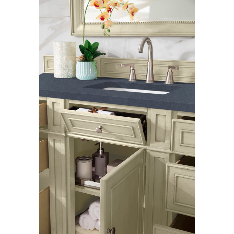 James Martin Bristol 60" Single Vanity Vintage Vanilla with 3 cm Charcoal Soapstone Quartz Top 157-V60S-VV-3CSP