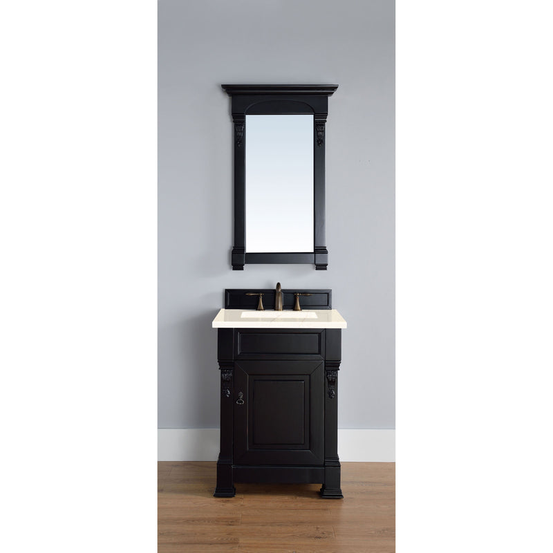 James Martin Brookfield 26" Antique Black Single Vanity with 3 cm Eternal Marfil Quartz Top 147-114-V26-AQB-3EMR