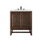 James Martin Athens 30" Single Vanity Cabinet Mid Century Acacia with 3 cm Ethereal Noctis Top E645-V30-MCA-3ENC