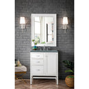 James Martin Addison 30" Single Vanity Cabinet Glossy White with 3 cm Cala Blue Top E444-V30-GW-3CBL