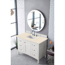 James Martin Palisades 48" Single Vanity Bright White with 3 cm Eternal Serena Quartz Top 527-V48-BW-3ESR