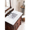 James Martin Brookfield 36" Warm Cherry Single Vanity with 3 cm Arctic Fall Solid Surface Top 147-114-5586-3AF