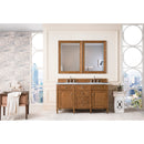 James Martin Brittany 60" Saddle Brown Double Vanity with 3 cm Carrara Marble Top 650-V60D-SBR-3CAR