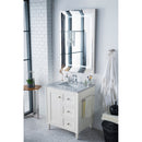 James Martin Copper Cove Encore 30" Single Vanity Bright White with 3 cm Carrara Marble Top 301-V30-BW-3CAR