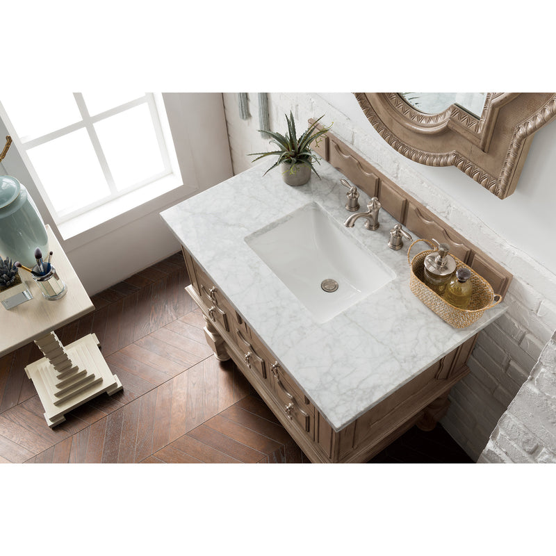 James Martin Castilian 36" Single Vanity Empire Gray with 3 cm Carrara Marble Top 160-V36-EG-3CAR