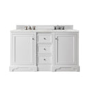 James Martin De Soto 60" Double Vanity Bright White with 3 cm Eternal Jasmine Pearl Quartz Top 825-V60D-BW-3EJP