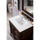 James Martin De Soto 30" Single Vanity Burnished Mahogany with 3 cm Classic White Quartz Top 825-V30-BNM-3CLW