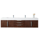 James Martin Mercer Island 72" Double Vanity Coffee Oak with Glossy White Composite Top 389-V72D-CFO-A-GW