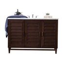 James Martin Portland 48" Single Vanity Burnished Mahogany with 3 cm Carrara Marble Top 620-V48-BNM-3CAR