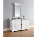 James Martin Providence 60" Bright White Single Vanity with 3 cm Carrara Marble Top 238-105-V60S-BW-3CAR