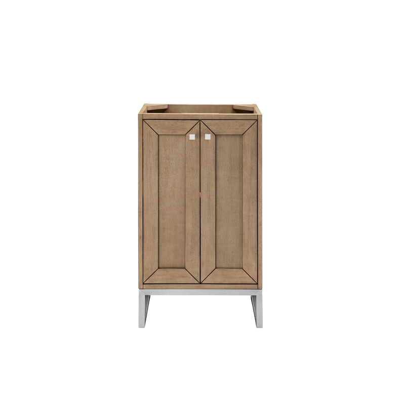 James Martin Chianti 20" Single Vanity Cabinet Whitewashed Walnut Brushed Nickel E303-V20-WW-BNK