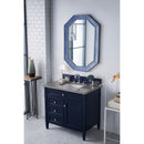 James Martin Brittany 36" Victory Blue Single Vanity with 3 cm Gray Expo Quartz Top 650-V36-VBL-3GEX