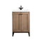 James Martin Chianti 24" Single Vanity Cabinet Whitewashed Walnut Matte Black with White Glossy Composite Countertop E303V24WWMBKWG