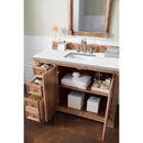 James Martin Providence 48" Single Vanity Cabinet Driftwood with 3 cm Ethereal Noctis Quartz Top 238-105-5211-3ENC