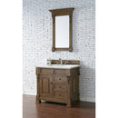 James Martin Brookfield 36" Country Oak Single Vanity with 3 cm Ethereal Noctis Quartz Top 147-114-5576-3ENC