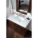 James Martin Portland 36" Single Vanity Burnished Mahogany with 3 cm Carrara Marble Top 620-V36-BNM-3CAR