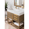 James Martin Columbia 36" Single Vanity Latte Oak Radiant Gold with Glossy White Composite Top 388-V36-LTO-RG-GW