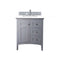 James Martin Palisades 30" Single Vanity Silver Gray with 3 cm Classic White Quartz Top 527-V30-SL-3CLW