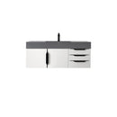 James Martin Mercer Island 48" Single Vanity Glossy White Matte Black with Dusk Gray Glossy Composite Top 389-V48-GW-MB-DGG