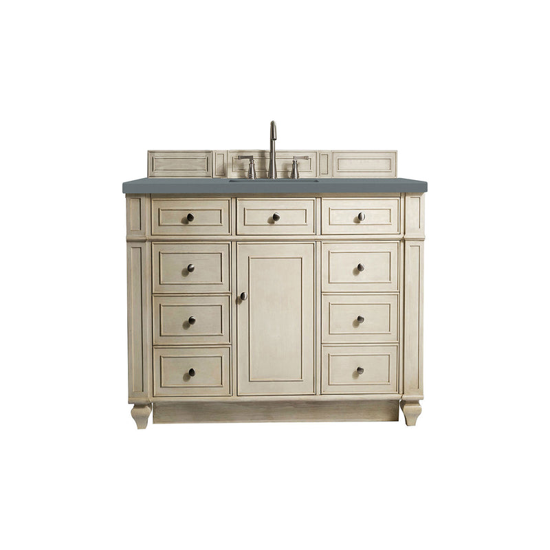 James Martin Bristol 48" Single Vanity Vintage Vanilla with 3 cm Cala Blue Quartz Top 157-V48-VV-3CBL