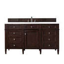 James Martin Brittany 60" Burnished Mahogany Single Vanity with 3 cm Classic White Quartz Top 650-V60S-BNM-3CLW