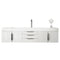 James Martin Mercer Island 72" Single Vanity Glossy White with Glossy White Composite Top 389-V72S-GW-A-GW