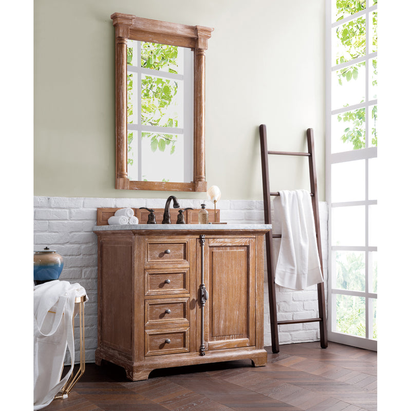 James Martin Providence 36" Driftwood Single Vanity with 3 cm Carrara Marble Top 238-105-5511-3CAR