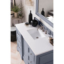 James Martin De Soto 48" Single Vanity Silver Gray with 3 cm Classic White Quartz Top 825-V48-SL-3CLW