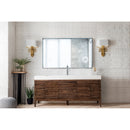 James Martin Linear 72" Single Vanity Mid Century Walnut with Glossy White Composite Top 210-V72S-WLT-GW