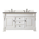 James Martin Brookfield 60" Bright White Double Vanity with 3 cm Grey Expo Quartz Top 147-V60D-BW-3GEX