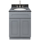 Cherry Bathroom Vanity 24", Blue Butterfly Granite Top, Faucet LB7B BB258-24CG-7B