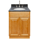 Brown Bathroom Vanity 24", Blue Butterfly Granite Top, Faucet LB7B BB258-24RC-7B